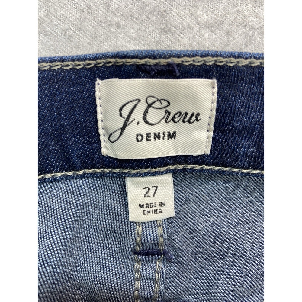 J.Crew Jeans Womens 27 Blue Vintage Straight Red Side Stripe Stretch‎ Denim - Picture 6 of 13